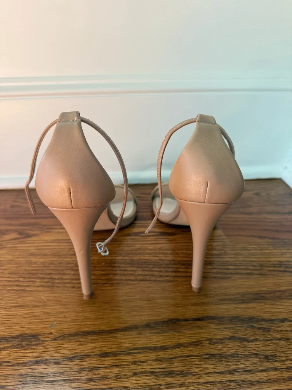 Steve Madden Ankle Strap Block Heel Sandals (Nude) | Good Condition